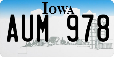 IA license plate AUM978