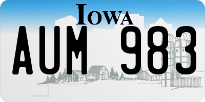 IA license plate AUM983