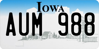 IA license plate AUM988