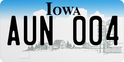 IA license plate AUN004