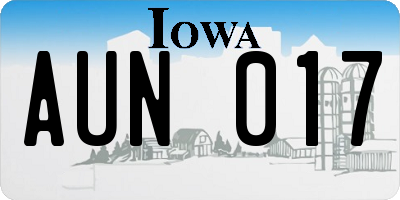 IA license plate AUN017