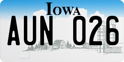 IA license plate AUN026