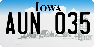 IA license plate AUN035