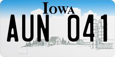 IA license plate AUN041