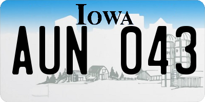 IA license plate AUN043