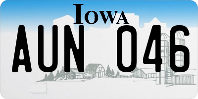 IA license plate AUN046