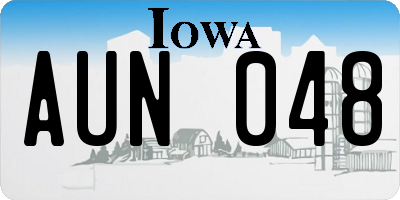 IA license plate AUN048