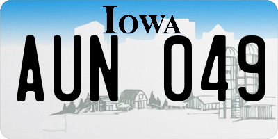 IA license plate AUN049