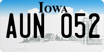 IA license plate AUN052