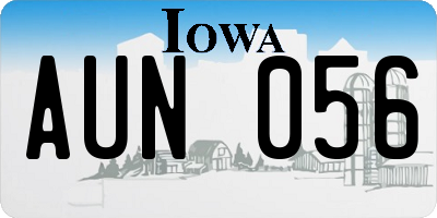IA license plate AUN056