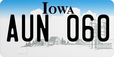 IA license plate AUN060