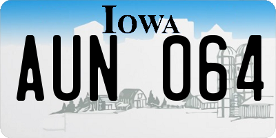 IA license plate AUN064