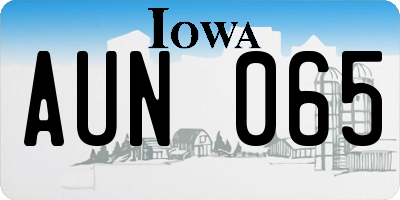 IA license plate AUN065