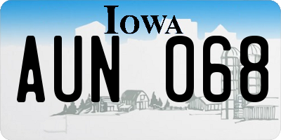IA license plate AUN068