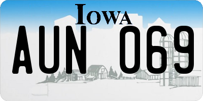 IA license plate AUN069