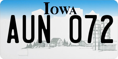 IA license plate AUN072