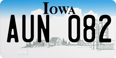 IA license plate AUN082