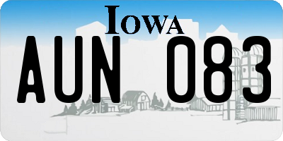 IA license plate AUN083