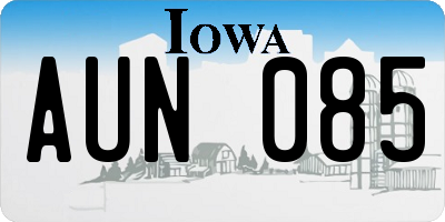 IA license plate AUN085