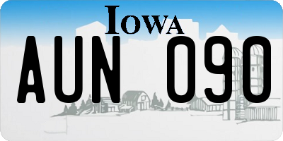 IA license plate AUN090