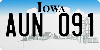 IA license plate AUN091