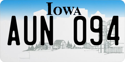 IA license plate AUN094