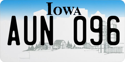 IA license plate AUN096