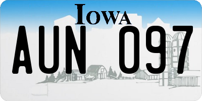IA license plate AUN097