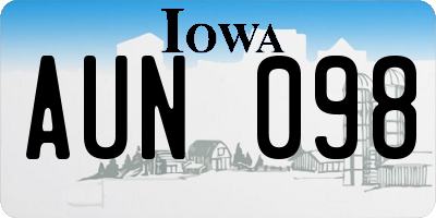 IA license plate AUN098