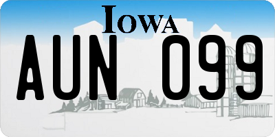 IA license plate AUN099