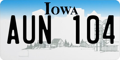 IA license plate AUN104