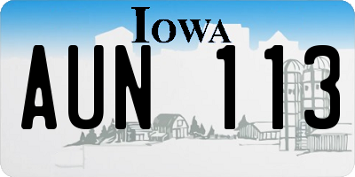 IA license plate AUN113