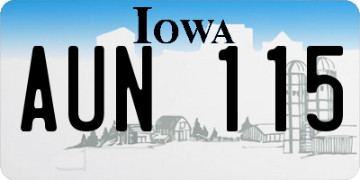 IA license plate AUN115