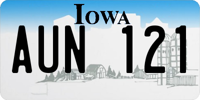 IA license plate AUN121