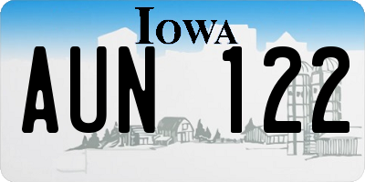 IA license plate AUN122