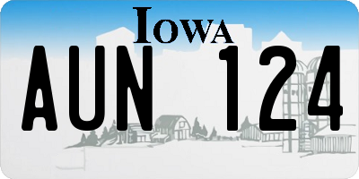 IA license plate AUN124