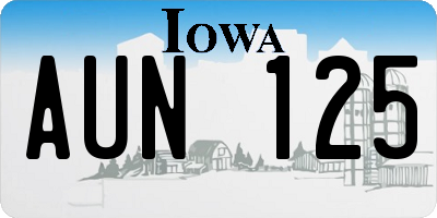 IA license plate AUN125