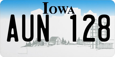 IA license plate AUN128