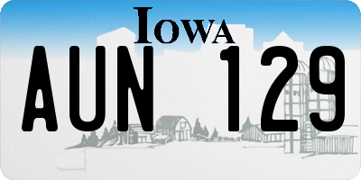 IA license plate AUN129