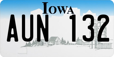 IA license plate AUN132