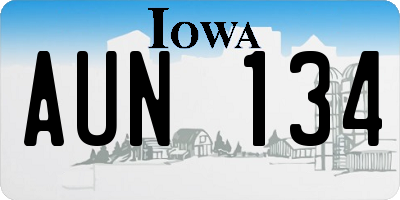 IA license plate AUN134