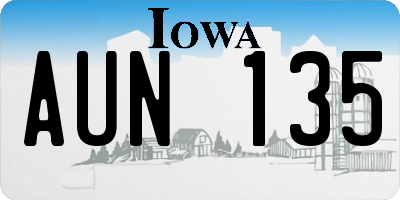 IA license plate AUN135