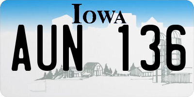 IA license plate AUN136