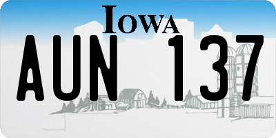 IA license plate AUN137