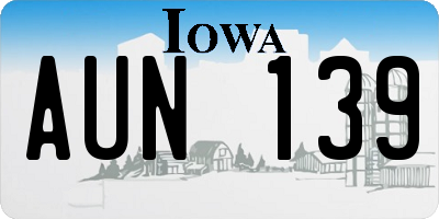 IA license plate AUN139
