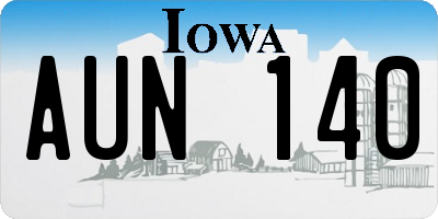 IA license plate AUN140