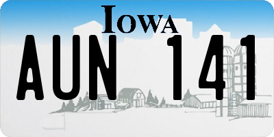 IA license plate AUN141