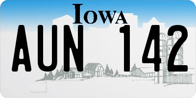IA license plate AUN142