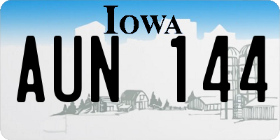 IA license plate AUN144