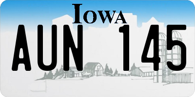 IA license plate AUN145